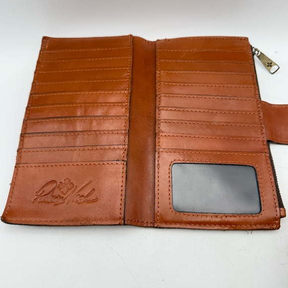 Patricia Nash Marigold Harvest Nazari Bi-Fold Leather Wallet Multi-Color Scene - Picture 5 of 9